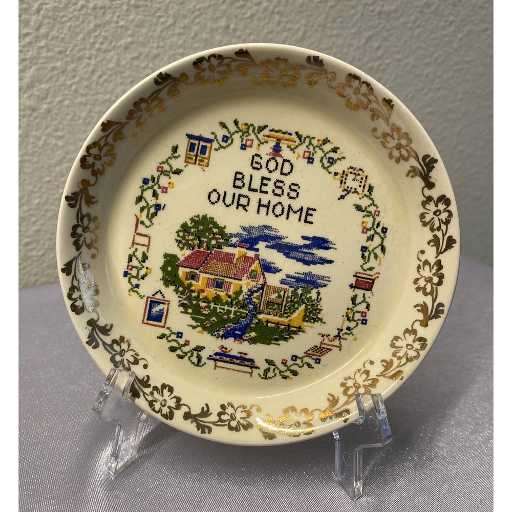 Lord Nelson Ware Trinket Dish "God Bless Our Home" Elijah Cotton Staffordshire